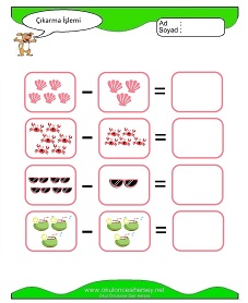 Çıkarma İşlemi Çalışma Sayfaları